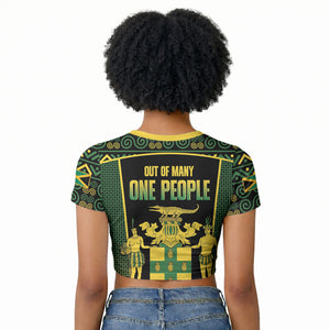 Jamaica Independence Day Raglan Cropped T shirt Crocodile Broken Chain Freedom