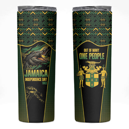 Jamaica Independence Day Skinny Tumbler Crocodile Broken Chain Freedom