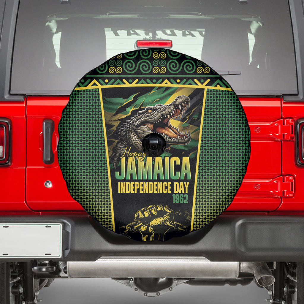 Jamaica Independence Day Spare Tire Cover Crocodile Broken Chain Freedom