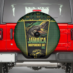 Jamaica Independence Day Spare Tire Cover Crocodile Broken Chain Freedom