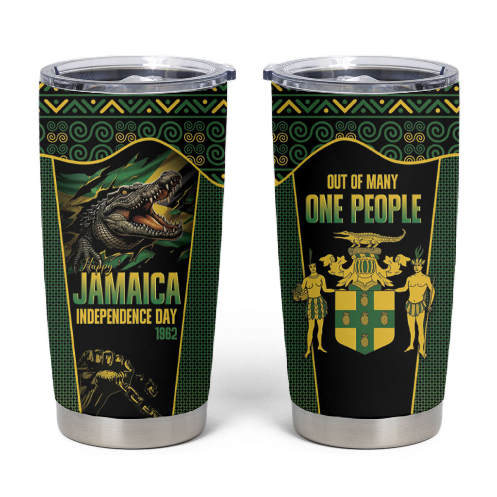 Jamaica Independence Day Tumbler Cup Crocodile Broken Chain Freedom