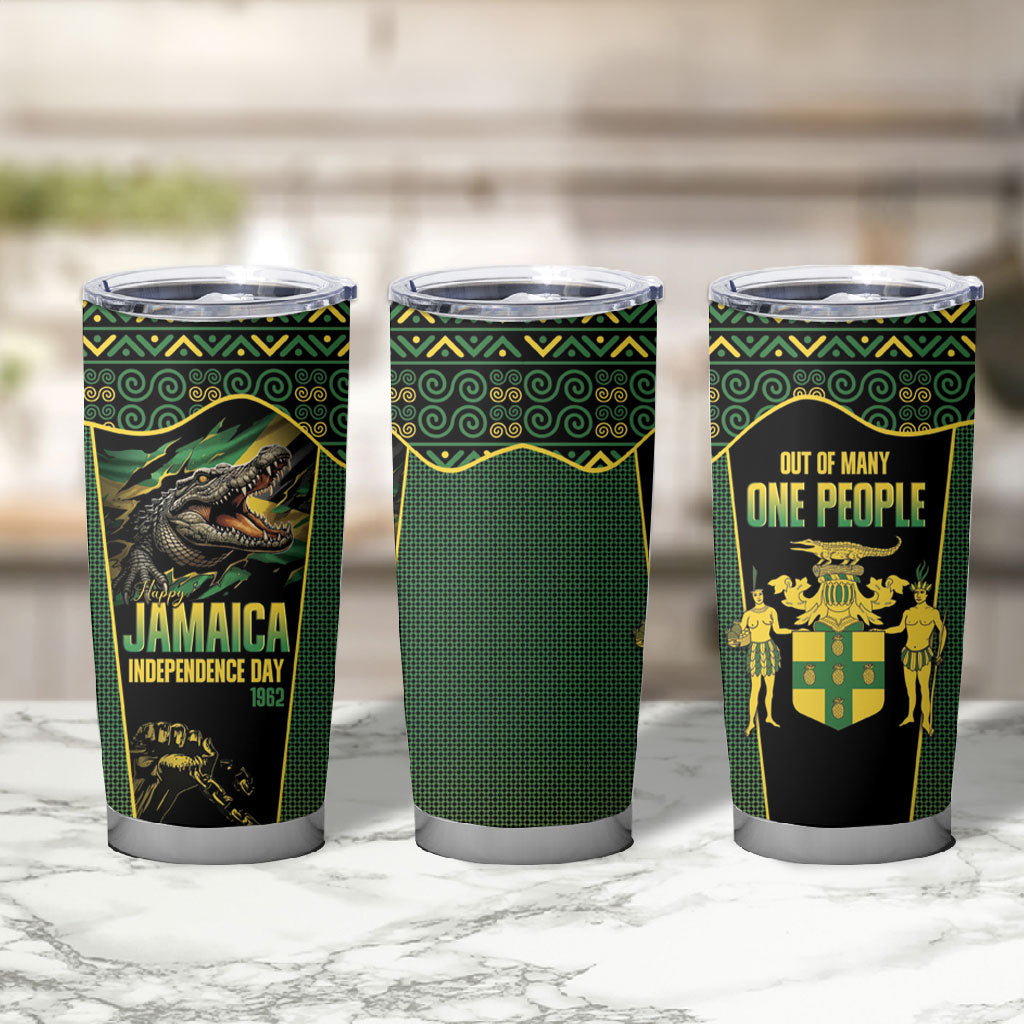 Jamaica Independence Day Tumbler Cup Crocodile Broken Chain Freedom