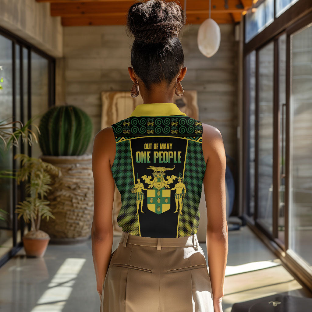 Jamaica Independence Day Women Sleeveless Polo Shirt Crocodile Broken Chain Freedom