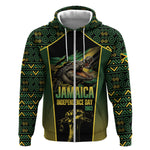 Jamaica Independence Day Zip Hoodie Crocodile Broken Chain Freedom