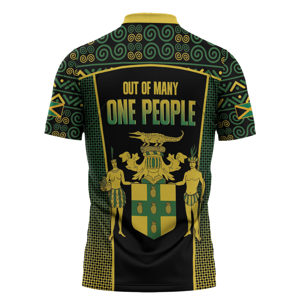 Jamaica Independence Day Zipper Polo Shirt Crocodile Broken Chain Freedom