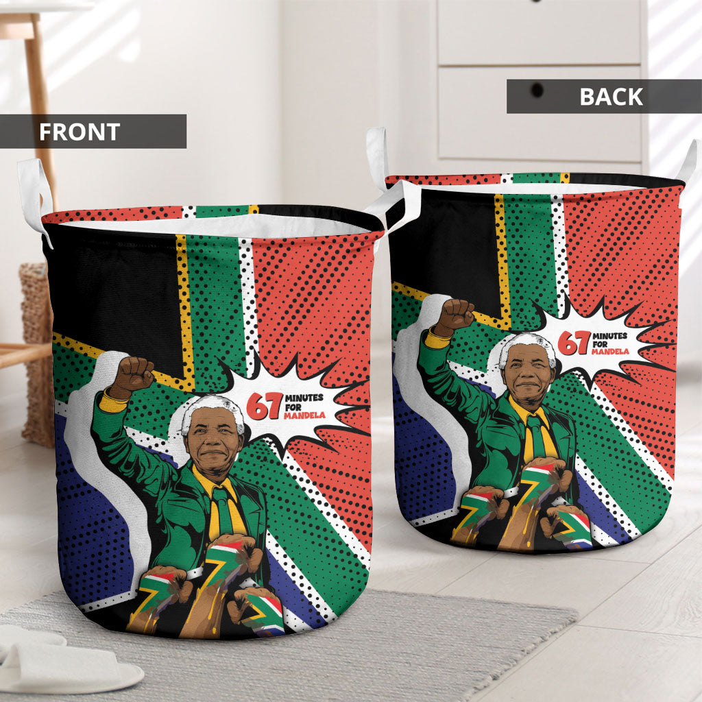Nelson Mandela Birthday Laundry Basket 67 Minutes South Africa Flag Comic