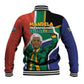 Nelson Mandela Birthday Baseball Jacket 67 Minutes South Africa Flag Comic