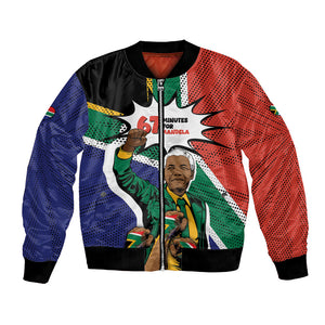 Nelson Mandela Birthday Bomber Jacket 67 Minutes South Africa Flag Comic