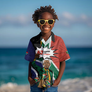 Nelson Mandela Birthday Kid Hawaiian Shirt 67 Minutes South Africa Flag Comic