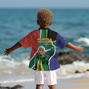 Nelson Mandela Birthday Kid Hawaiian Shirt 67 Minutes South Africa Flag Comic