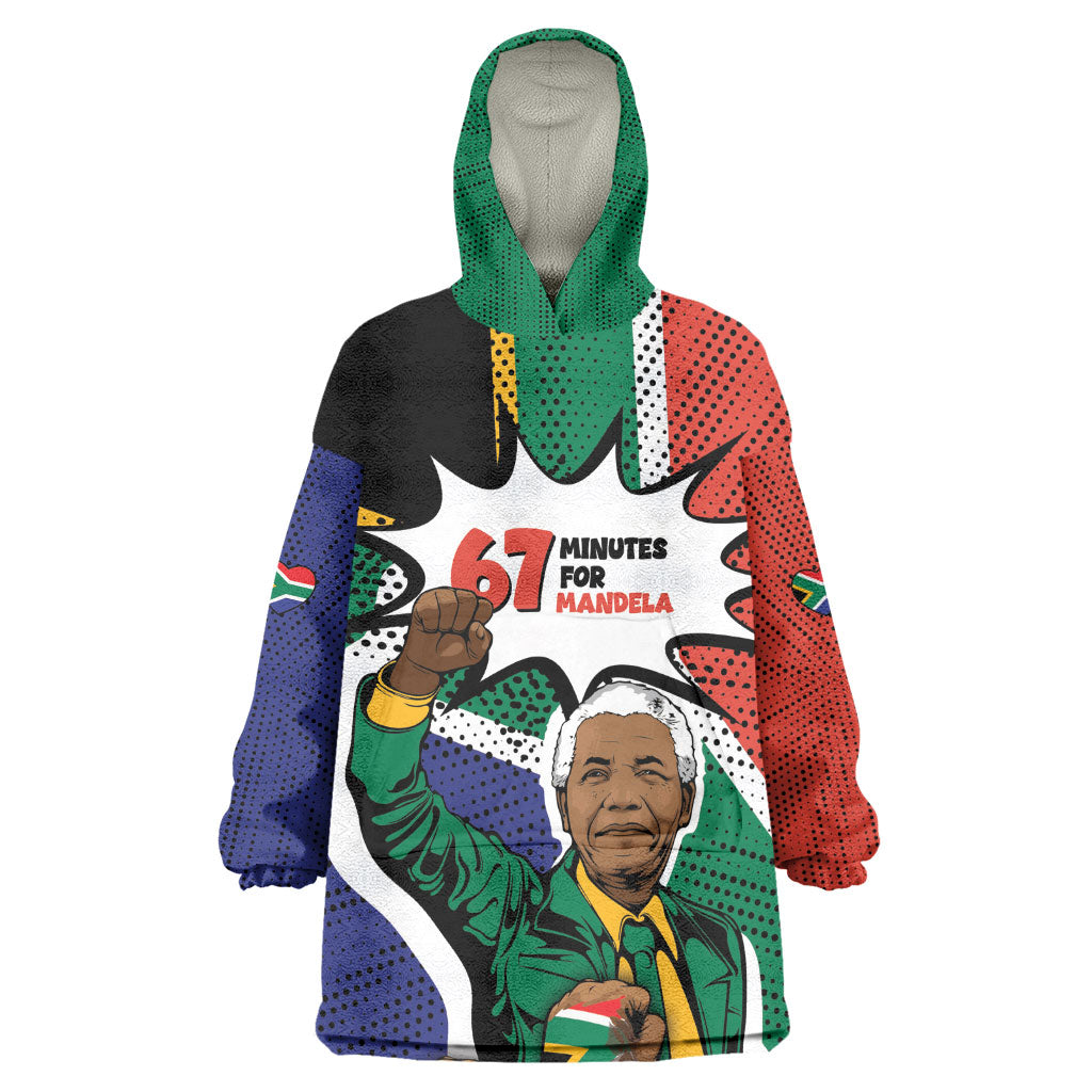 Nelson Mandela Birthday Kid Wearable Blanket Hoodie 67 Minutes South Africa Flag Comic