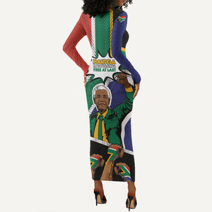 Nelson Mandela Birthday Long Sleeve Bodycon Dress 67 Minutes South Africa Flag Comic