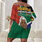 Nelson Mandela Birthday Off Shoulder Short Dress 67 Minutes South Africa Flag Comic