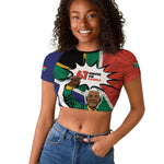 Nelson Mandela Birthday Raglan Cropped T shirt 67 Minutes South Africa Flag Comic
