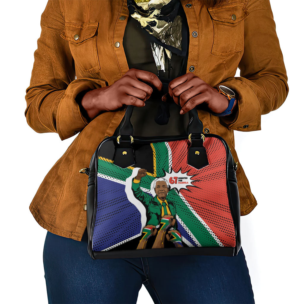 Nelson Mandela Birthday Shoulder Handbag 67 Minutes South Africa Flag Comic