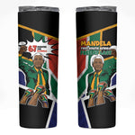 Nelson Mandela Birthday Skinny Tumbler 67 Minutes South Africa Flag Comic