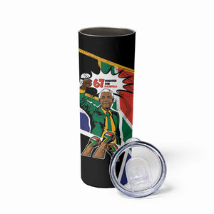 Nelson Mandela Birthday Skinny Tumbler 67 Minutes South Africa Flag Comic