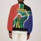 Nelson Mandela Birthday Sleeve Zip Bomber Jacket 67 Minutes South Africa Flag Comic
