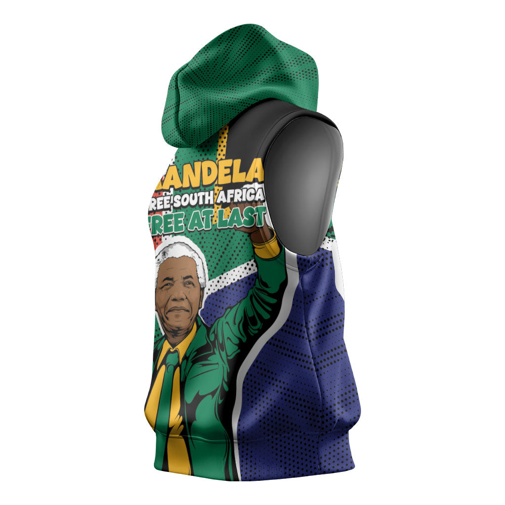 Nelson Mandela Birthday Sleeveless Hoodie 67 Minutes South Africa Flag Comic