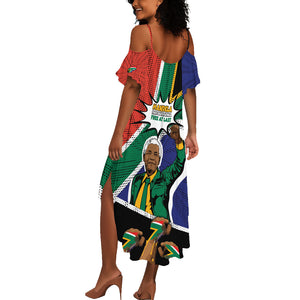 Nelson Mandela Birthday Summer Maxi Dress 67 Minutes South Africa Flag Comic
