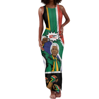 Nelson Mandela Birthday Tank Maxi Dress 67 Minutes South Africa Flag Comic