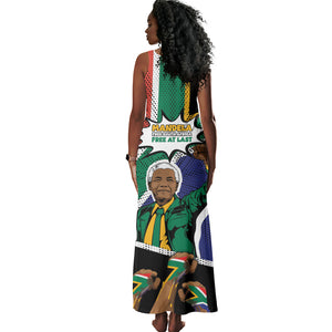 Nelson Mandela Birthday Tank Maxi Dress 67 Minutes South Africa Flag Comic