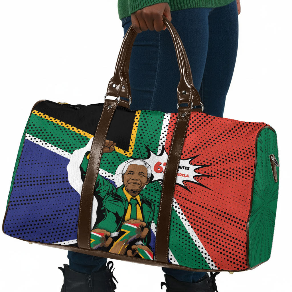 Nelson Mandela Birthday Travel Bag 67 Minutes South Africa Flag Comic
