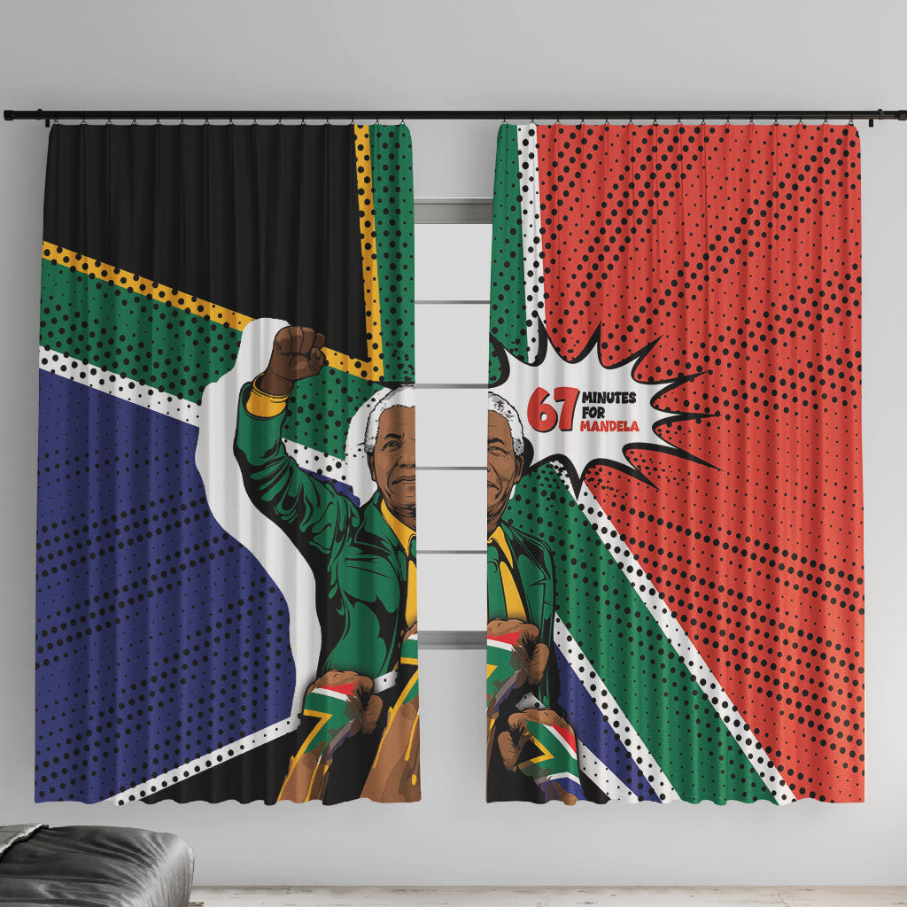 Nelson Mandela Birthday Window Curtain 67 Minutes South Africa Flag Comic
