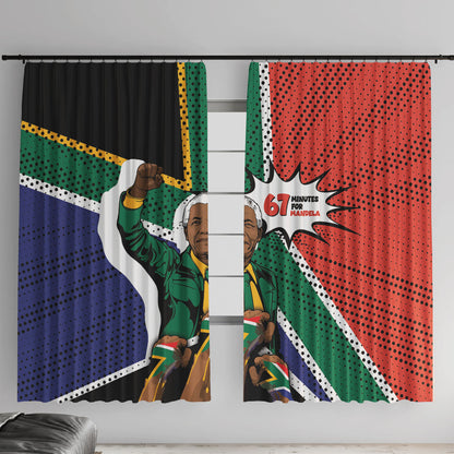 Nelson Mandela Birthday Window Curtain 67 Minutes South Africa Flag Comic