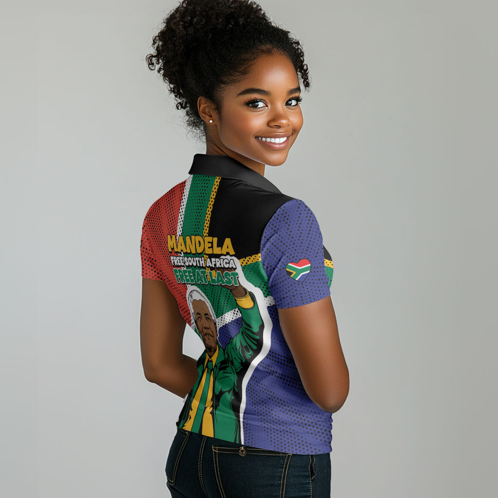 Nelson Mandela Birthday Women Polo Shirt 67 Minutes South Africa Flag Comic