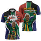 Nelson Mandela Birthday Zipper Polo Shirt 67 Minutes South Africa Flag Comic