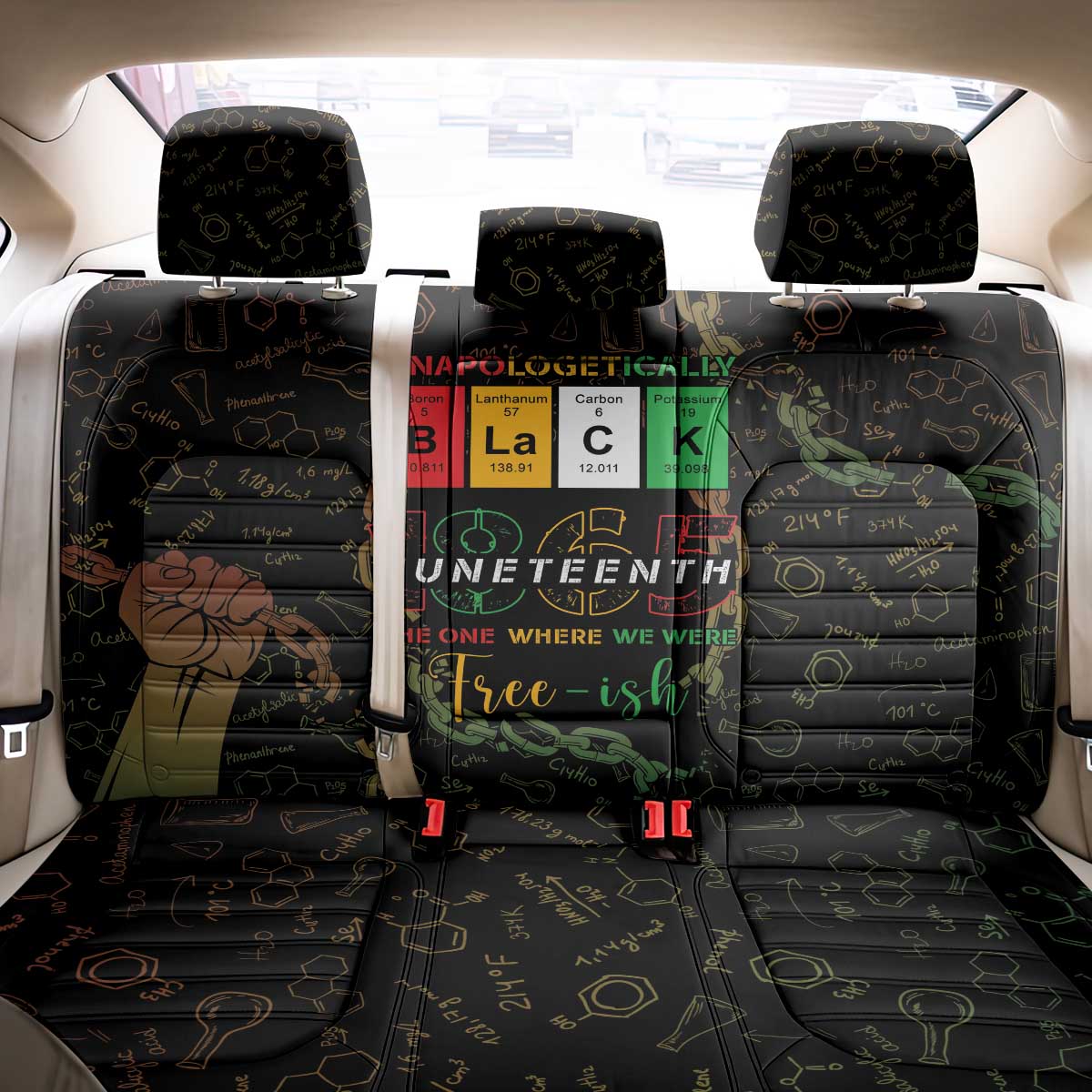Juneteenth 1865 Back Car Seat Cover Unapologetically Black
