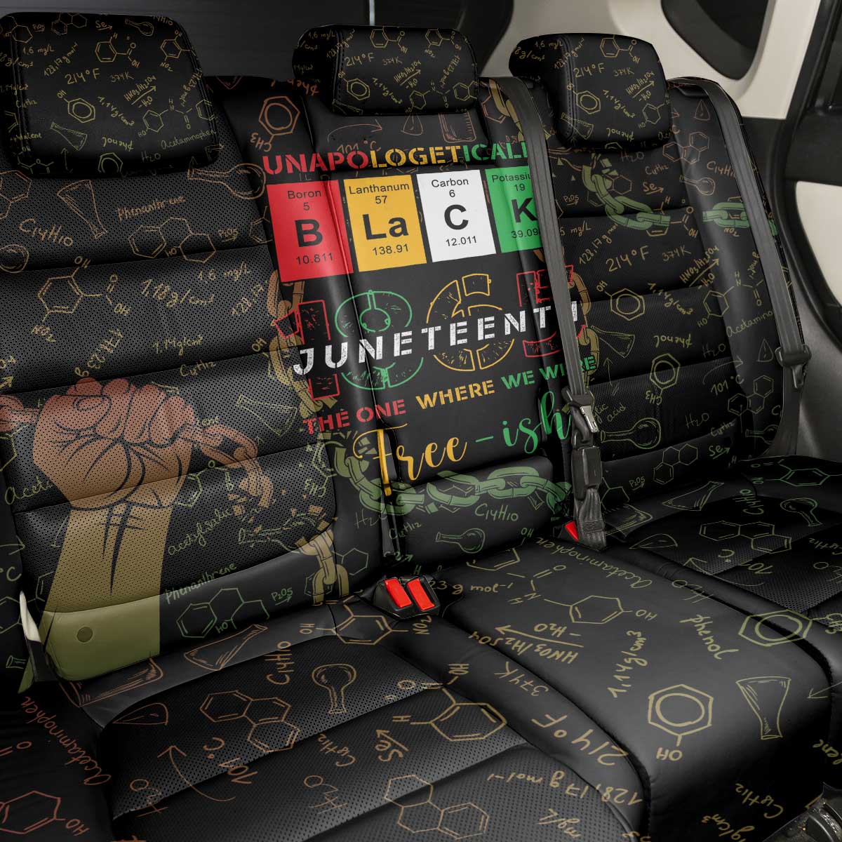 Juneteenth 1865 Back Car Seat Cover Unapologetically Black