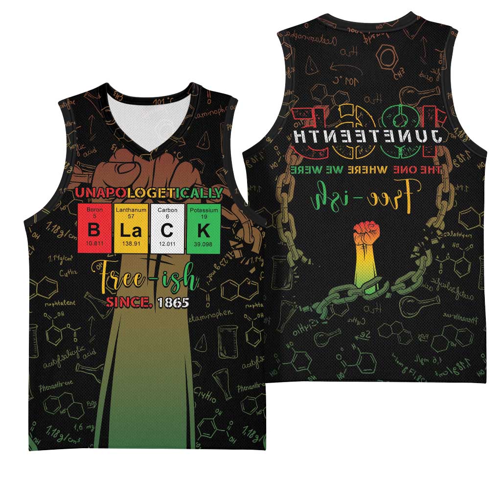 Juneteenth 1865 Basketball Jersey Unapologetically Black - African Pride