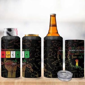Juneteenth 1865 4 in 1 Can Cooler Tumbler Unapologetically Black