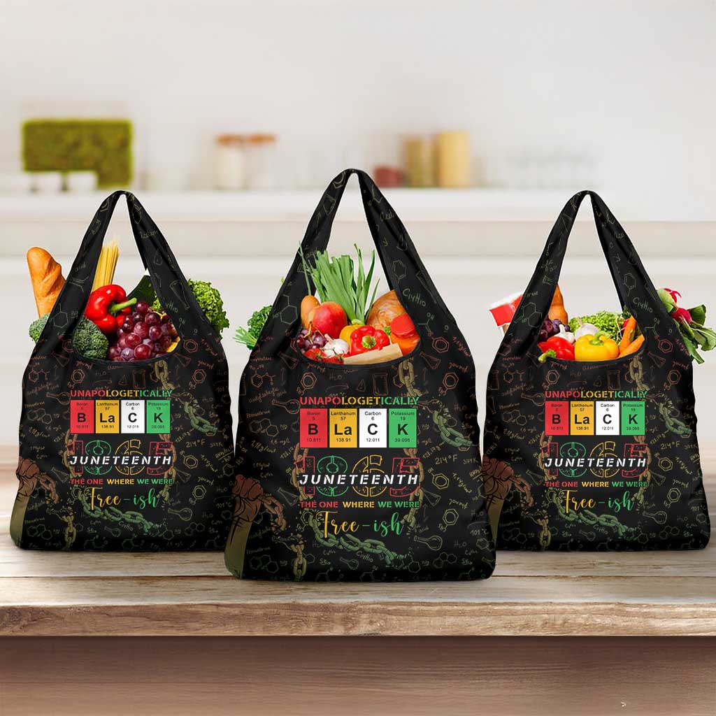 Juneteenth 1865 Grocery Bag Unapologetically Black