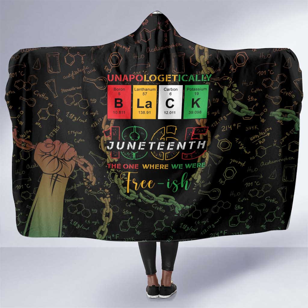 Juneteenth 1865 Hooded Blanket Unapologetically Black