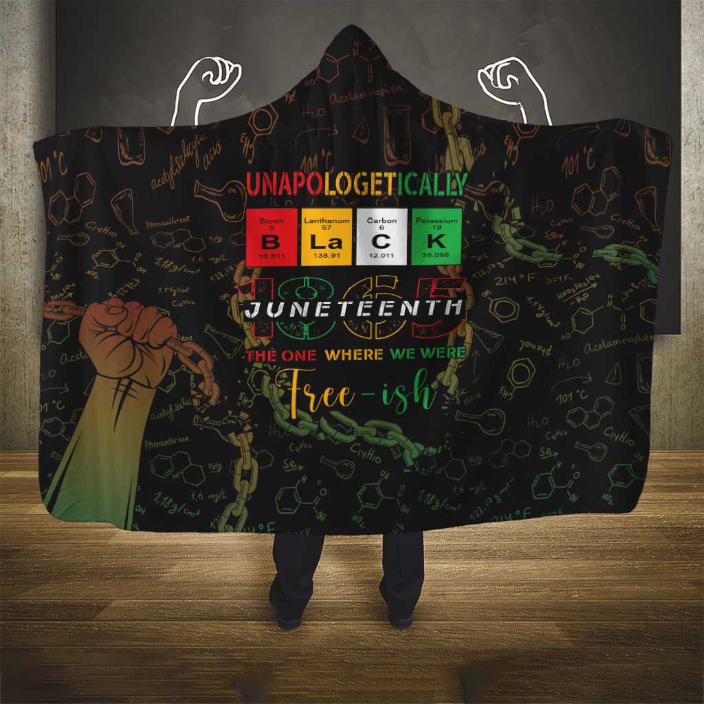 Juneteenth 1865 Hooded Blanket Unapologetically Black
