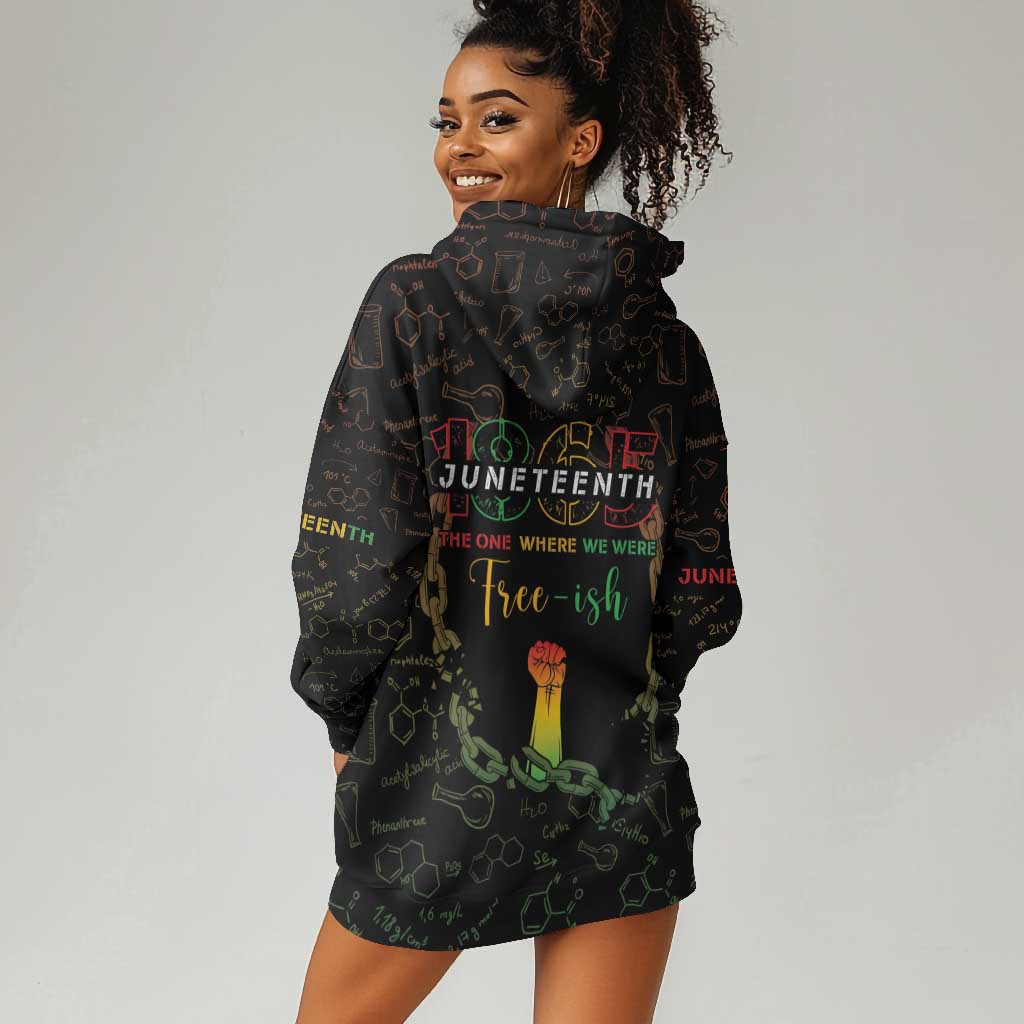 Juneteenth 1865 Hoodie Dress Unapologetically Black