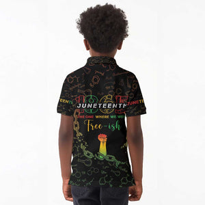 Juneteenth 1865 Kid Polo Shirt Unapologetically Black