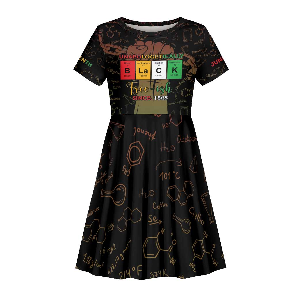 Juneteenth 1865 Kid Short Sleeve Dress Unapologetically Black