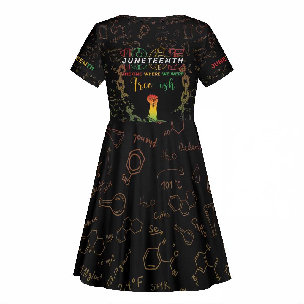 Juneteenth 1865 Kid Short Sleeve Dress Unapologetically Black