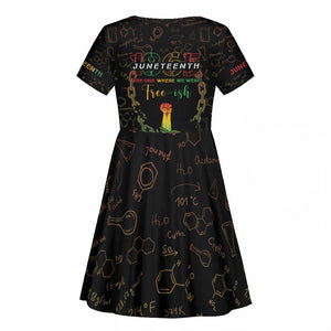 Juneteenth 1865 Kid Short Sleeve Dress Unapologetically Black