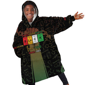 Juneteenth 1865 Kid Wearable Blanket Hoodie Unapologetically Black