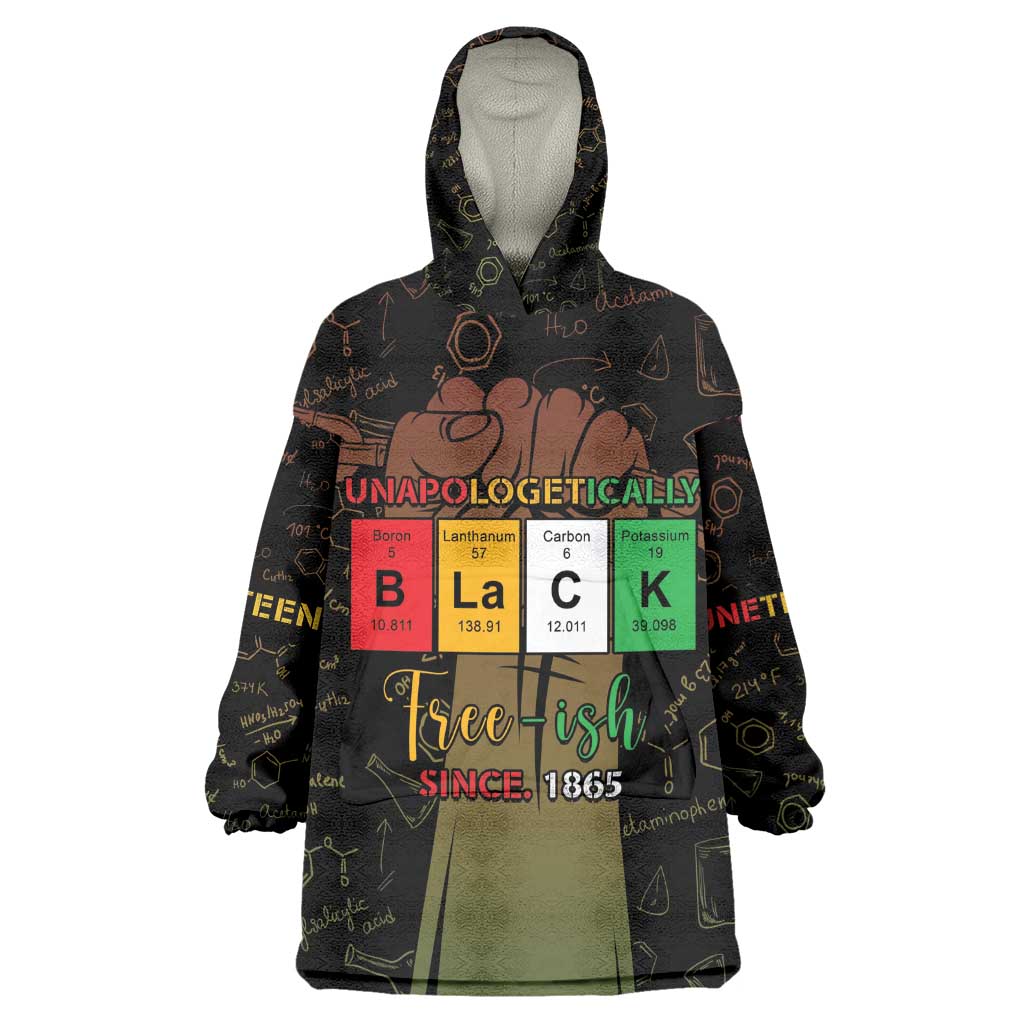 Juneteenth 1865 Kid Wearable Blanket Hoodie Unapologetically Black