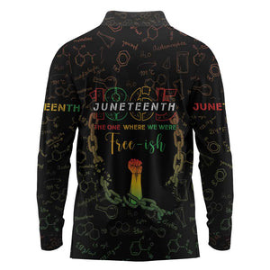 Juneteenth 1865 Long Sleeve Polo Shirt Unapologetically Black