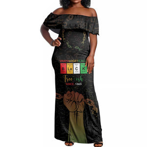 Juneteenth 1865 Off Shoulder Maxi Dress Unapologetically Black
