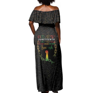 Juneteenth 1865 Off Shoulder Maxi Dress Unapologetically Black