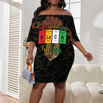 Juneteenth 1865 Off Shoulder Short Dress Unapologetically Black