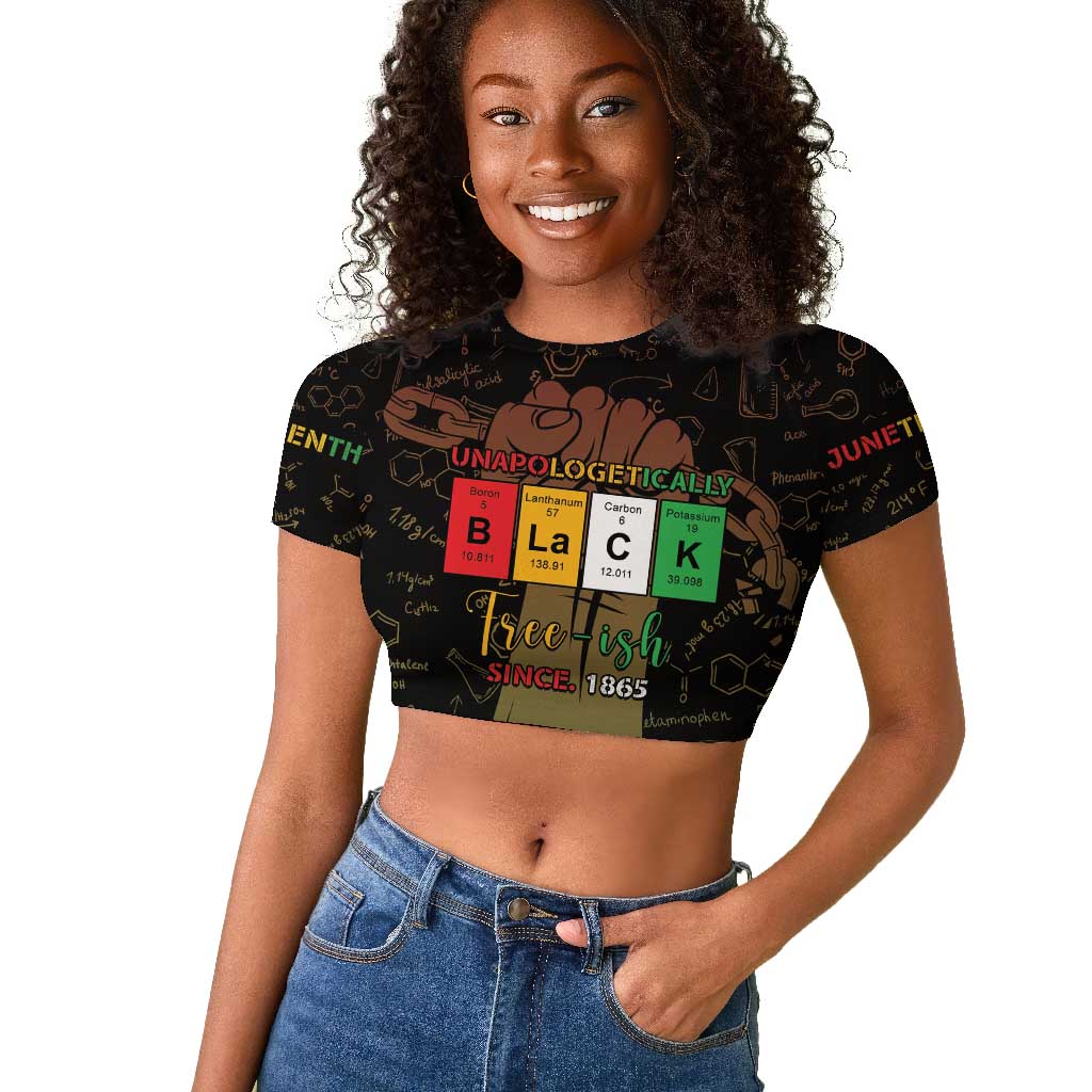 Juneteenth 1865 Raglan Cropped T shirt Unapologetically Black
